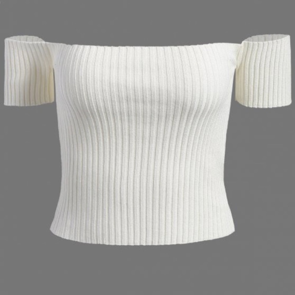 off shoulder ribbed top